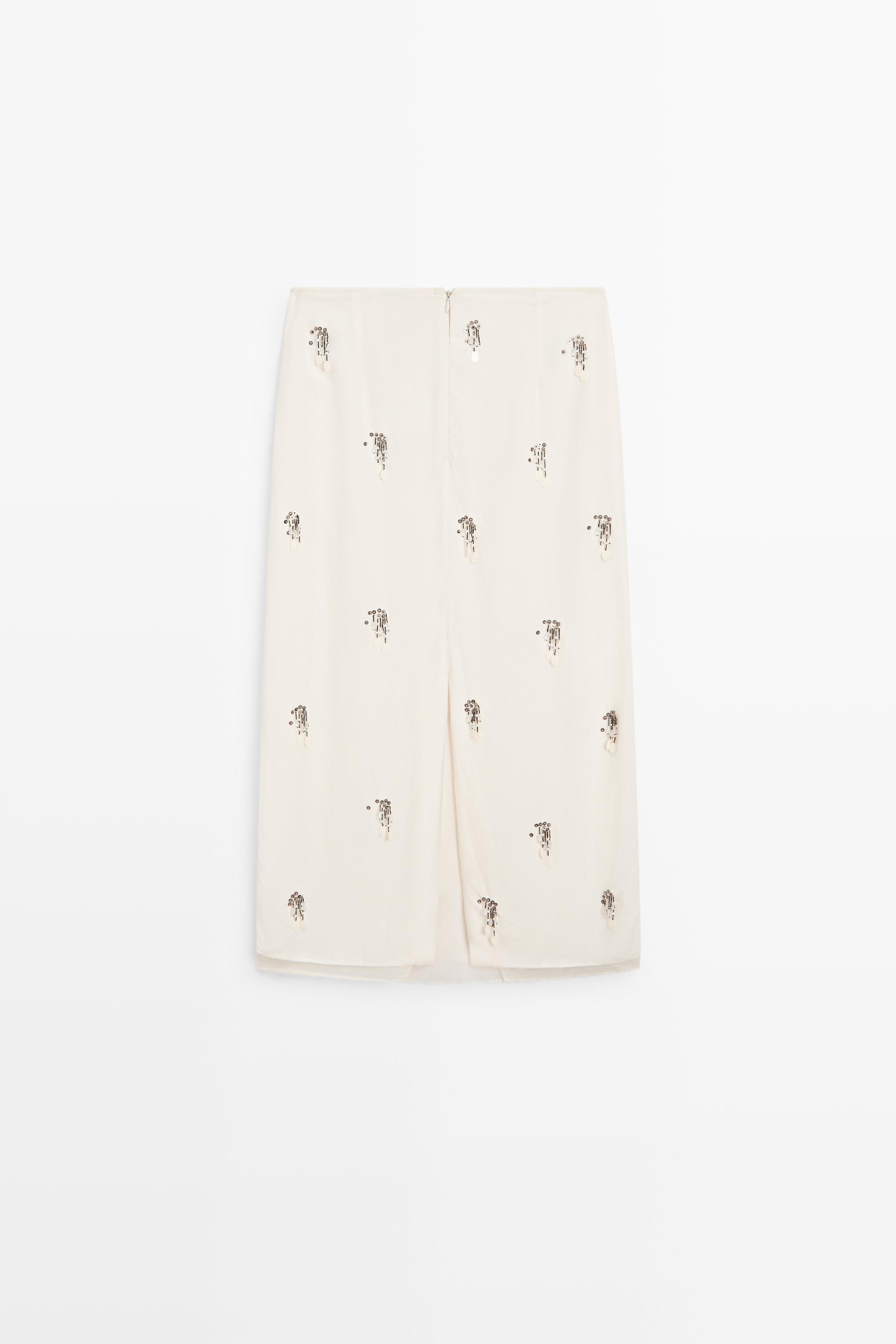 Midi skirt with beading